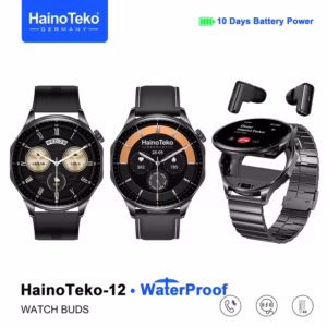 HainoTeko-12 Waterproof Smartwatch for Men – Built-in Wireless Earbuds